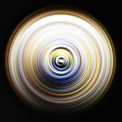 Colorful radial motion effect. Abstract rounded background. Color curves and sphere.