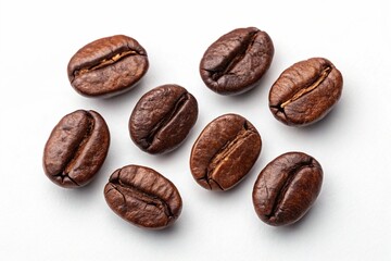 Obraz premium Group of coffee beans isolated on white background