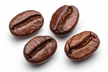 Obraz premium Group of coffee beans isolated on white background