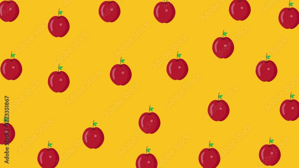 Poster animated apple pattern seamless loop background video