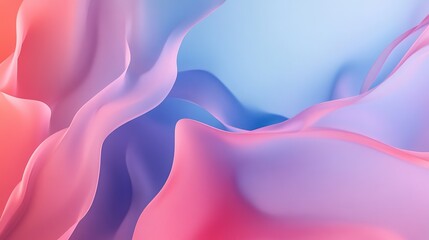 Abstract Pink and Blue Wavy Fabric Design