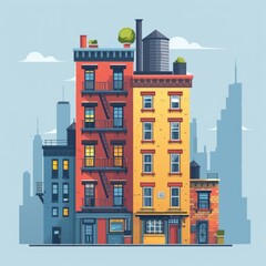 Obraz premium colorful apartment buildings city home house