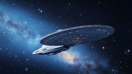 Fototapeta premium Spaceship Exploring the Depths of Space