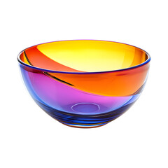 Vibrant Glass Mixing Bowl with Bold Etched Details Isolated on Transparent Background