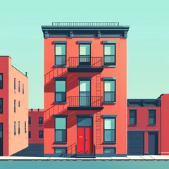 Obraz premium colorful apartment buildings city home house
