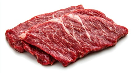 Fresh Uncooked Meat Cuts on White Background for Culinary Use