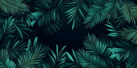 abstract green background with leaves