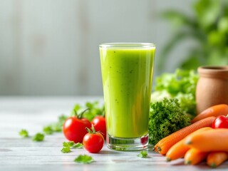 Fototapeta premium Fresh vegetable juice. 