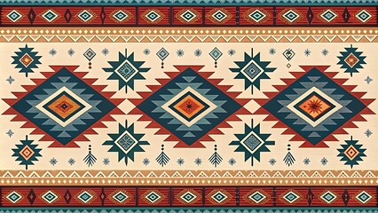 Navajo tribal vector seamless pattern. Native American ornament.
