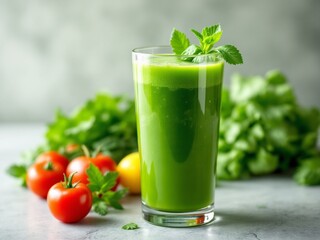 Fototapeta premium Fresh vegetable juice. 