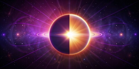 Fototapeta premium Celestial eclipse in vibrant cosmic galaxy