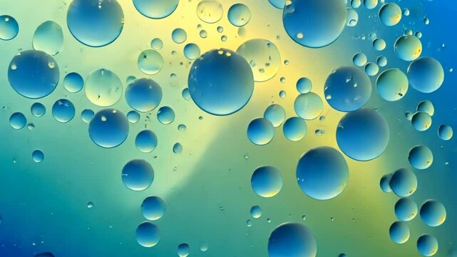 Abstract blue and yellow bubble texture