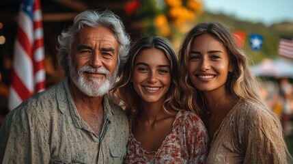 Happy Multigenerational Family Smiling Outdoors