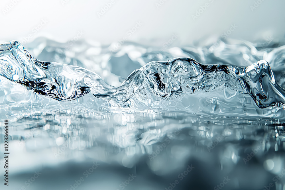 Poster body of water with a wave pattern. the water appears to be frozen, creating a unique and interesting