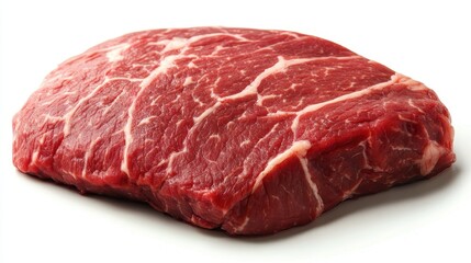 Fototapeta premium Fresh Raw Beef Cut on White Background for Culinary Use