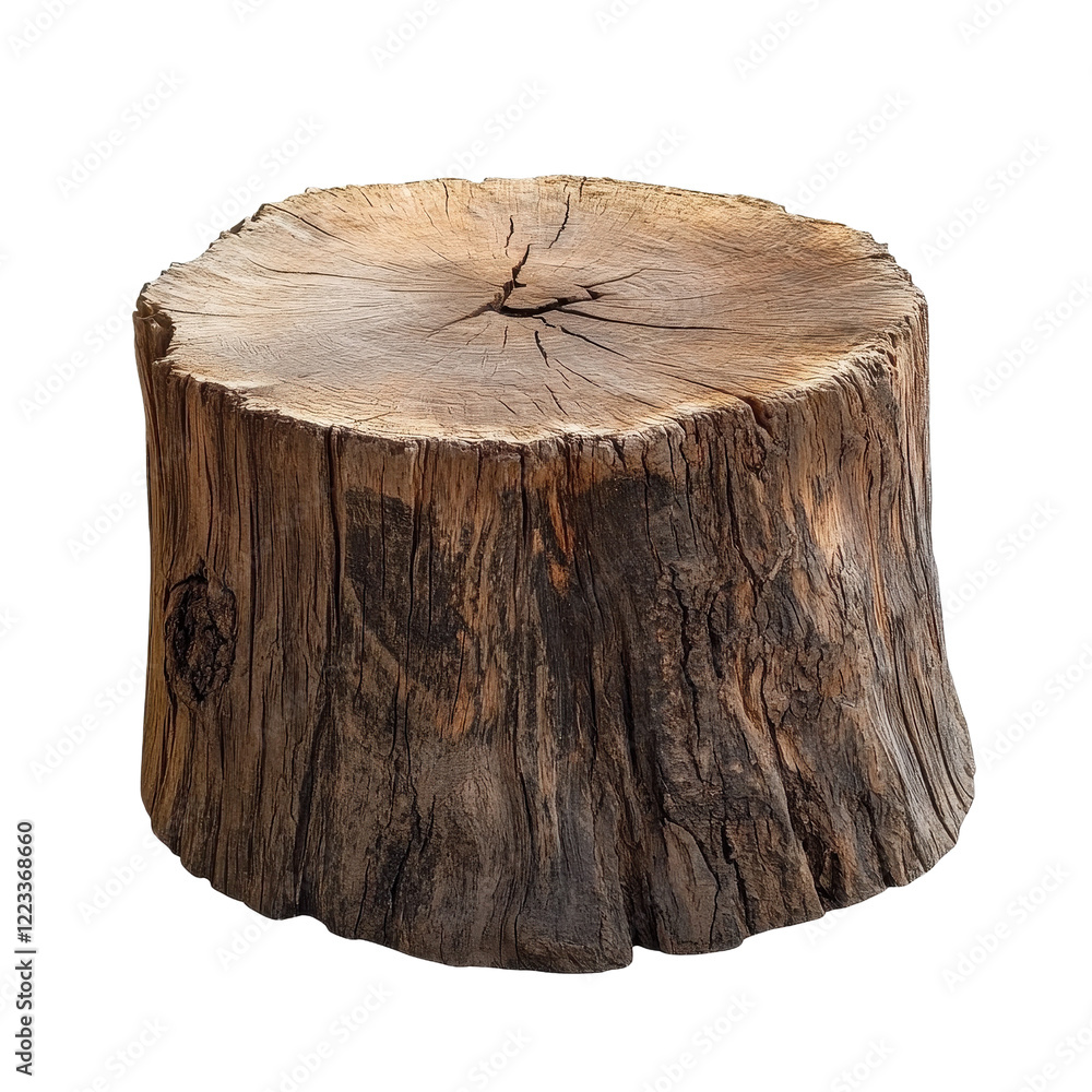 Poster tree stump podium for nature inspired events and displays in various settings, tree stump podium iso
