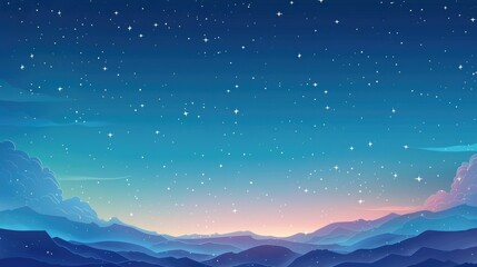 background with stars and clouds cartoon style