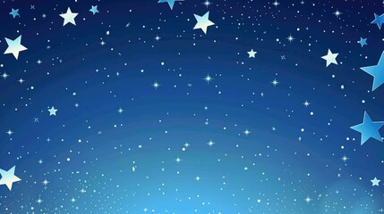 Obraz premium background with stars and clouds cartoon style