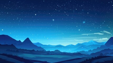 background with stars and clouds cartoon style