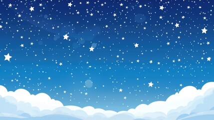 Obraz premium background with stars and clouds cartoon style