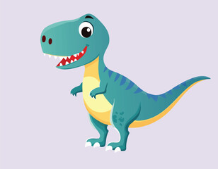 A colorful dinosaur cartoon character vector. 