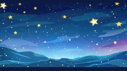 background with stars and clouds cartoon style