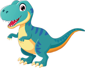 A colorful dinosaur cartoon character vector. 