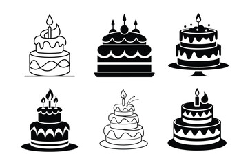 Birthday cake vector silhouette