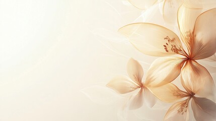 Delicate Beige Flowers on a Soft Background
