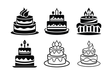 Birthday cake vector silhouette