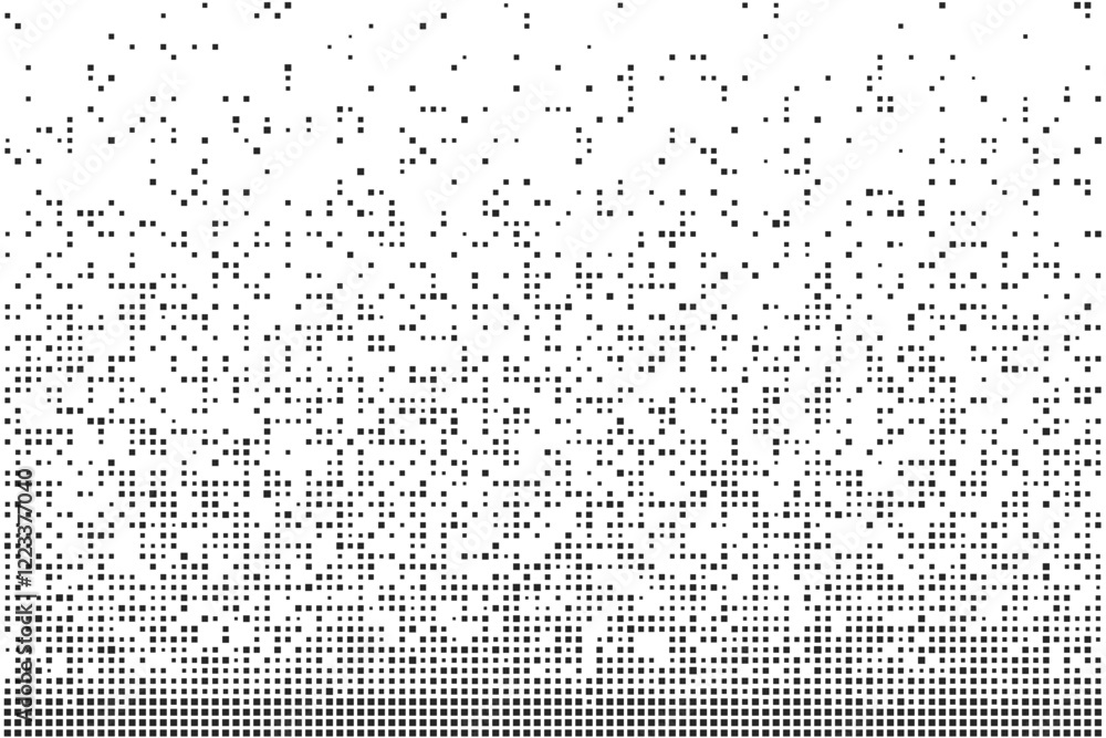 Aufkleber abstract simple black halftone texture consists of dispersed square dots on a white background. geom