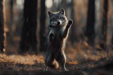 A grey wolf Canis lupus

