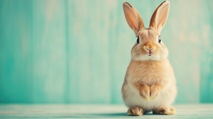 Happy little easter bunny with copy space 