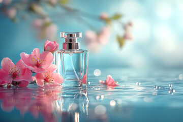 A limited-edition clear glass perfume bottle mockup