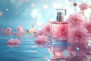 A limited-edition clear glass perfume bottle mockup