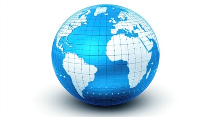 Digital Blue Globe with Global Connectivity Network Theme