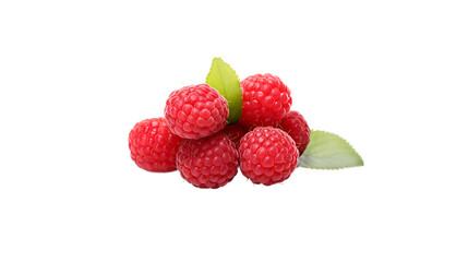 Fresh Red Raspberries Closeup Studio Shot Delicious Summer Fruit Healthy Eating Organic Food        