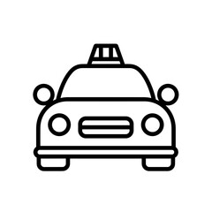 Obraz premium Minimalist Front View Taxi Line Drawing with Iconic City Transport Symbolism