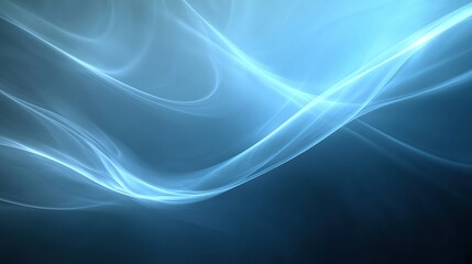Abstract Blue Swirling Light Waves Background