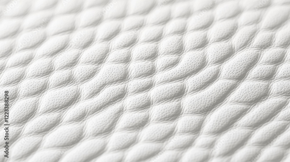 Poster a close-up view of textured white material showcasing a wavy pattern, emphasizing its smooth and int