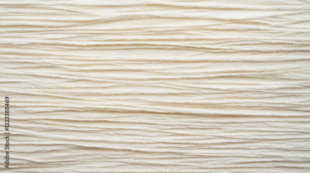 Poster a close-up view of textured, pale fibers, showcasing their soft appearance and subtle variations in 