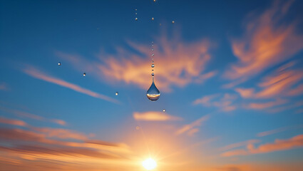 Obraz premium A Mesmerizing Blue Sky with Warm, Vibrant Orange and Pink Hues at Sunset