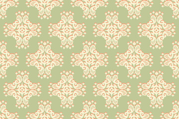 Ikat seamless pattern, geometric design, motif ethnic handmade, Ikat ethnic tribal, boho colors seamless wallpaper. Ethnic Ikat abstract background art.Illustration for greeting cards, printing