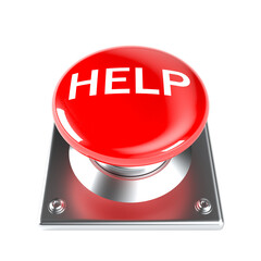 Red help button symbolizing emergency assistance