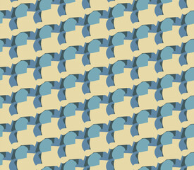 Obraz premium Seamless pattern. Abstract shapes. Interlocking forms. Ribbon-like motif. Curved edges. The flat design style lends a contemporary feel. The soft color palette creates a calming visual effect. 