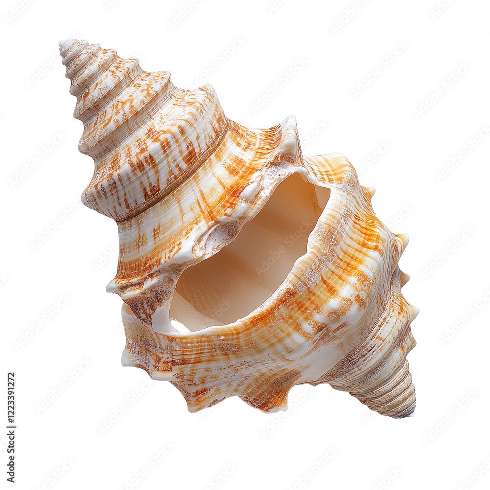 Poster beautiful sea shell displayed isolated on a transparent background showcasing intricate patterns and
