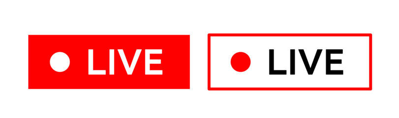 Fototapeta premium Live icon streaming button, Online stream, Vector illustration