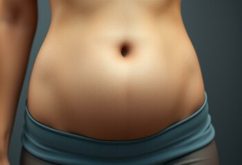 Photorealistic human belly in a relaxed pose