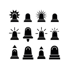 Collection of Black and White Emergency Light Icons