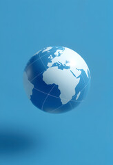 Naklejka premium A blue and white globe with a network of lines connecting it, isometry